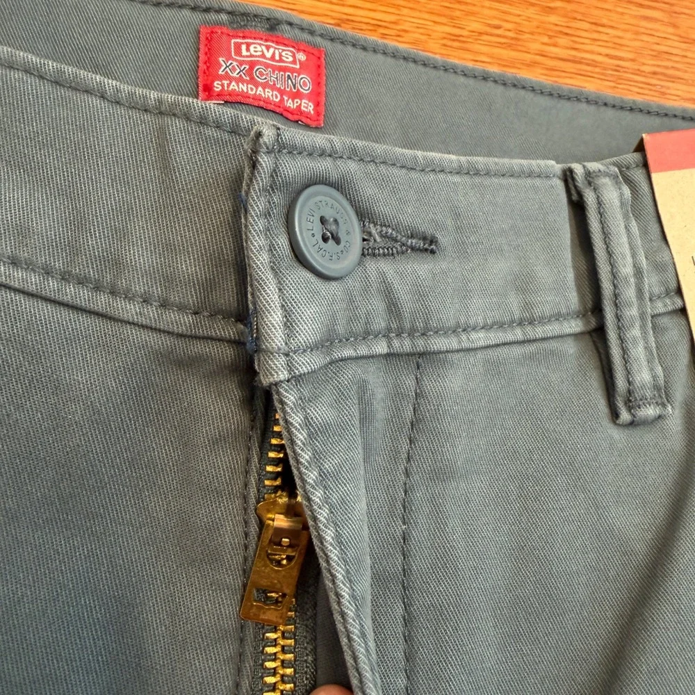 Levi's XX Chino Pants Fits Mens 29x29 Standard Taper Blue Gray Stretch Twill